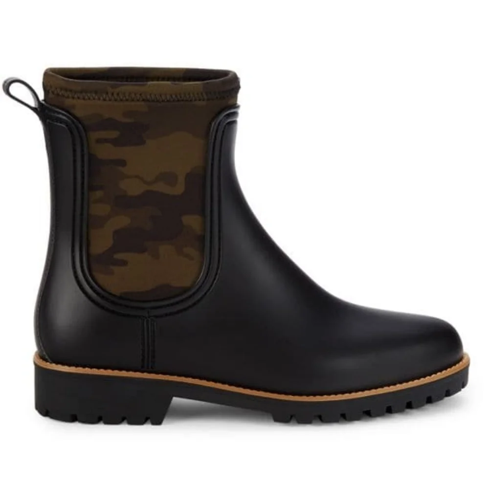 Bernardo Zora Black Camo-Print Graphic Women's Rain Boots Size 9